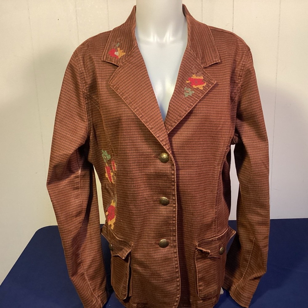 DG2 Diane Gilman decorated blazer jacket womens size medium